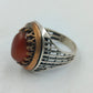 925 Silber Herrenring Brauner Stein Antik Gold Akzent Gr60 Orientalisch