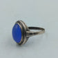 835 Silber Damenring mit Blauem Ovalstein Gr50 Vintage Design