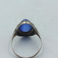 835 Silber Damenring mit Blauem Ovalstein Gr50 Vintage Design