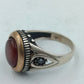 925 Silber Herrenring mit Braunen Stein Antik Design Gr63