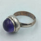 925 Silber Damenring mit Violettem Cabochonstein Gr57