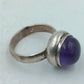 925 Silber Damenring mit Violettem Cabochonstein Gr57