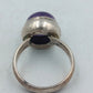 925 Silber Damenring mit Violettem Cabochonstein Gr57