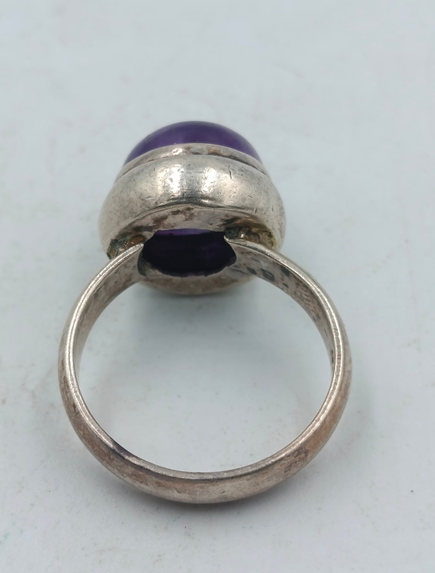 925 Silber Damenring mit Violettem Cabochonstein Gr57