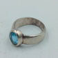 925 Silber Damenring mit Hellblauem Stein Gr57 Klassisches Design