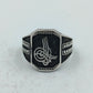 925 Silber Herrenring mit Tughra Gravur Schwarzes Design Gr66