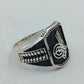 925 Silber Herrenring mit Tughra Gravur Schwarzes Design Gr66