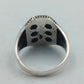 925 Silber Herrenring mit Tughra Gravur Schwarzes Design Gr66