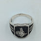 925 Silber Herrenring mit Tughra Gravur Schwarzes Design Gr66