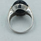 925 Silber Damenring mit Schwarzem Onyx Oval Gr54 Klassisch Elegant