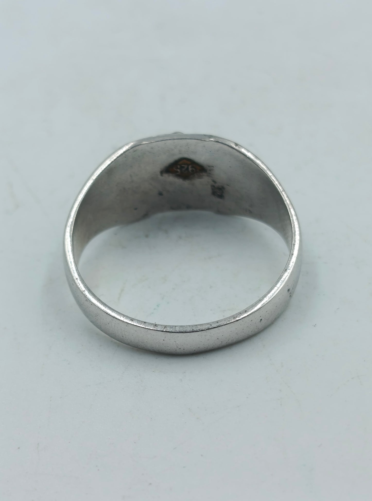 925 Silber Herrenring mit Gravur Rechteck Muster Gr70 Schlicht Klassisch