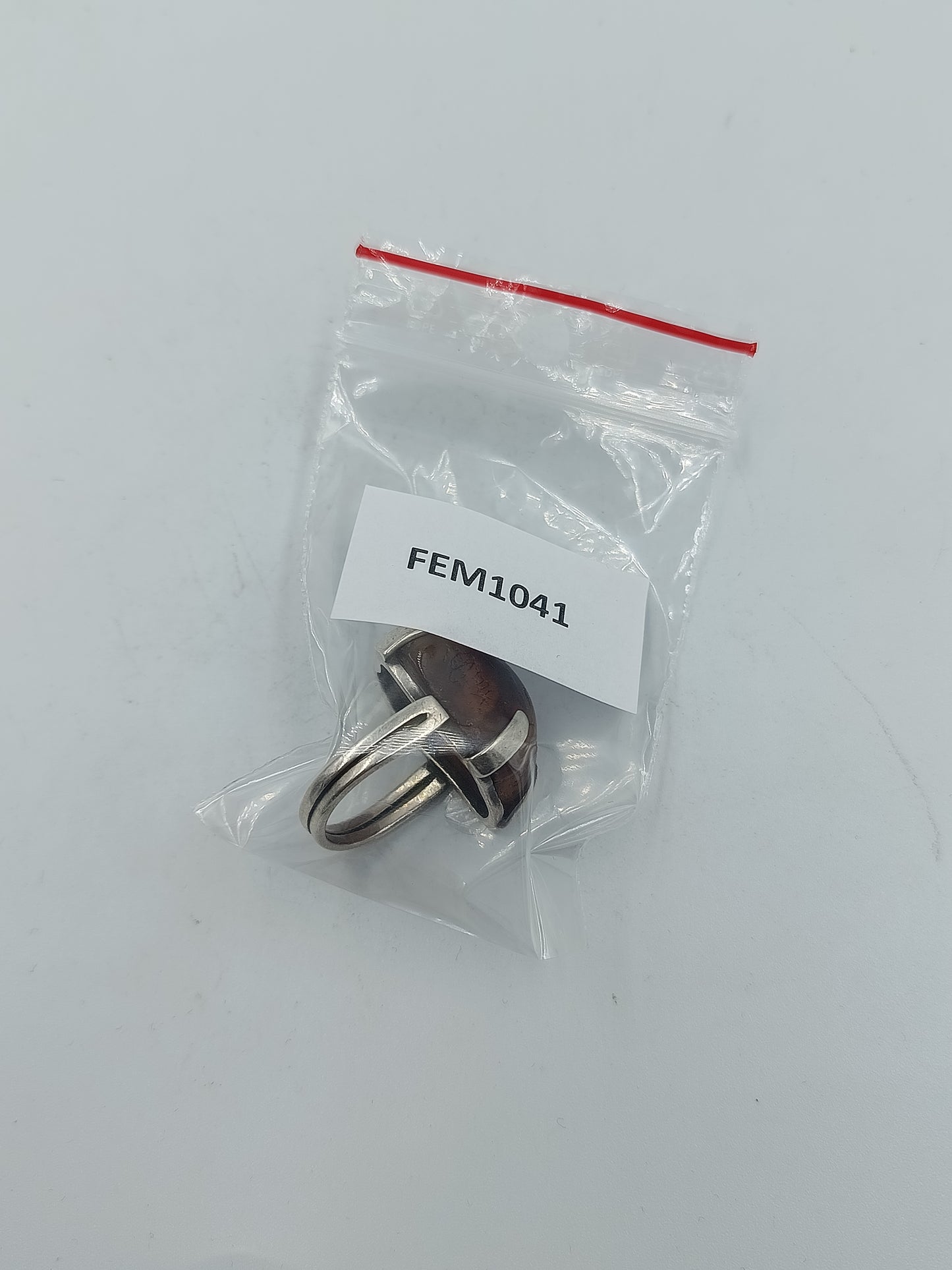 925 Silber Ring mit großem Bernstein Modern Handgefertigt