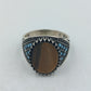 925 Silber Ring Tigerauge Orientalisch Vintage Verziert Gr 65