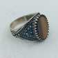 925 Silber Ring Tigerauge Orientalisch Vintage Verziert Gr 65