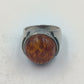 800 Silber Ring Mit Bernstein Cabochon Vintage Handarbeit