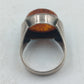 800 Silber Ring Mit Bernstein Cabochon Vintage Handarbeit