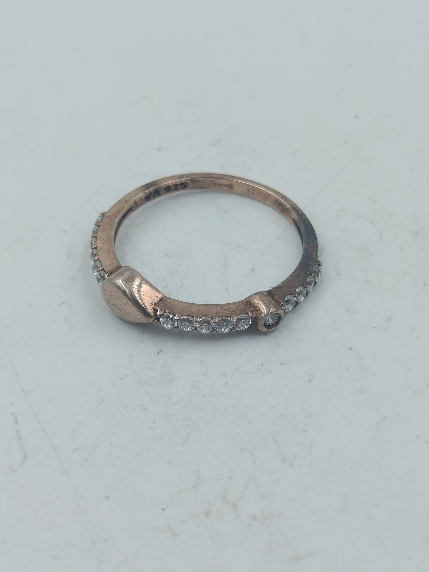 925 Silber Rosé Damenring mit Zirkonia Elegant Fein