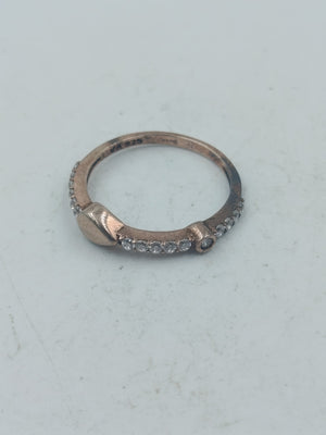 925 Silber Rosé Damenring mit Zirkonia Elegant Fein