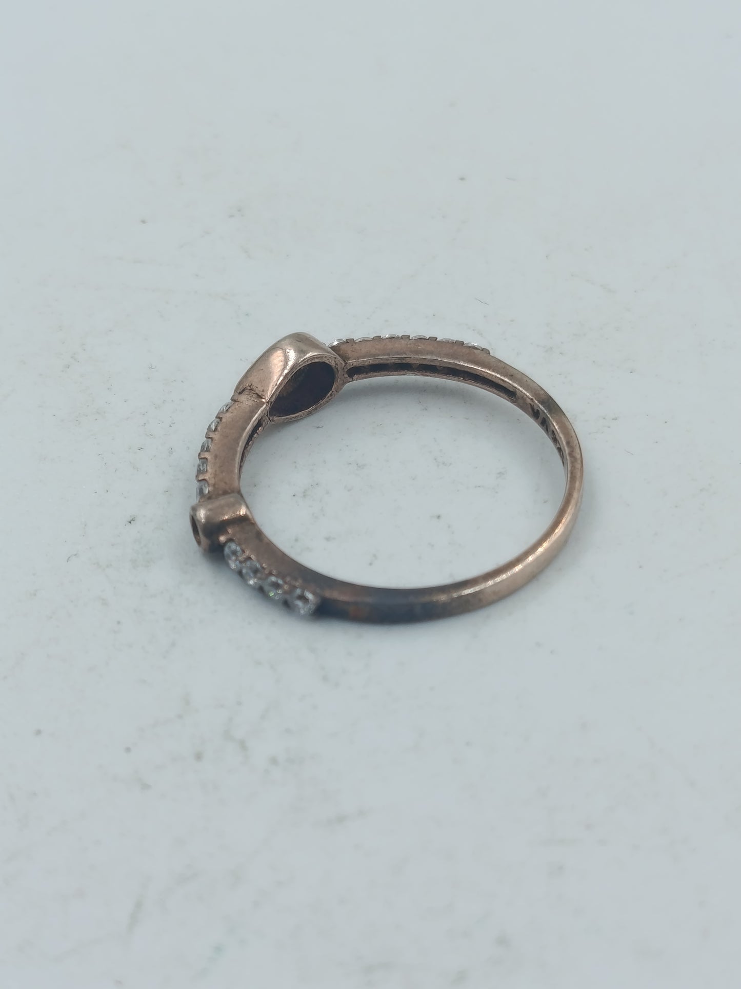 925 Silber Rosé Damenring mit Zirkonia Elegant Fein