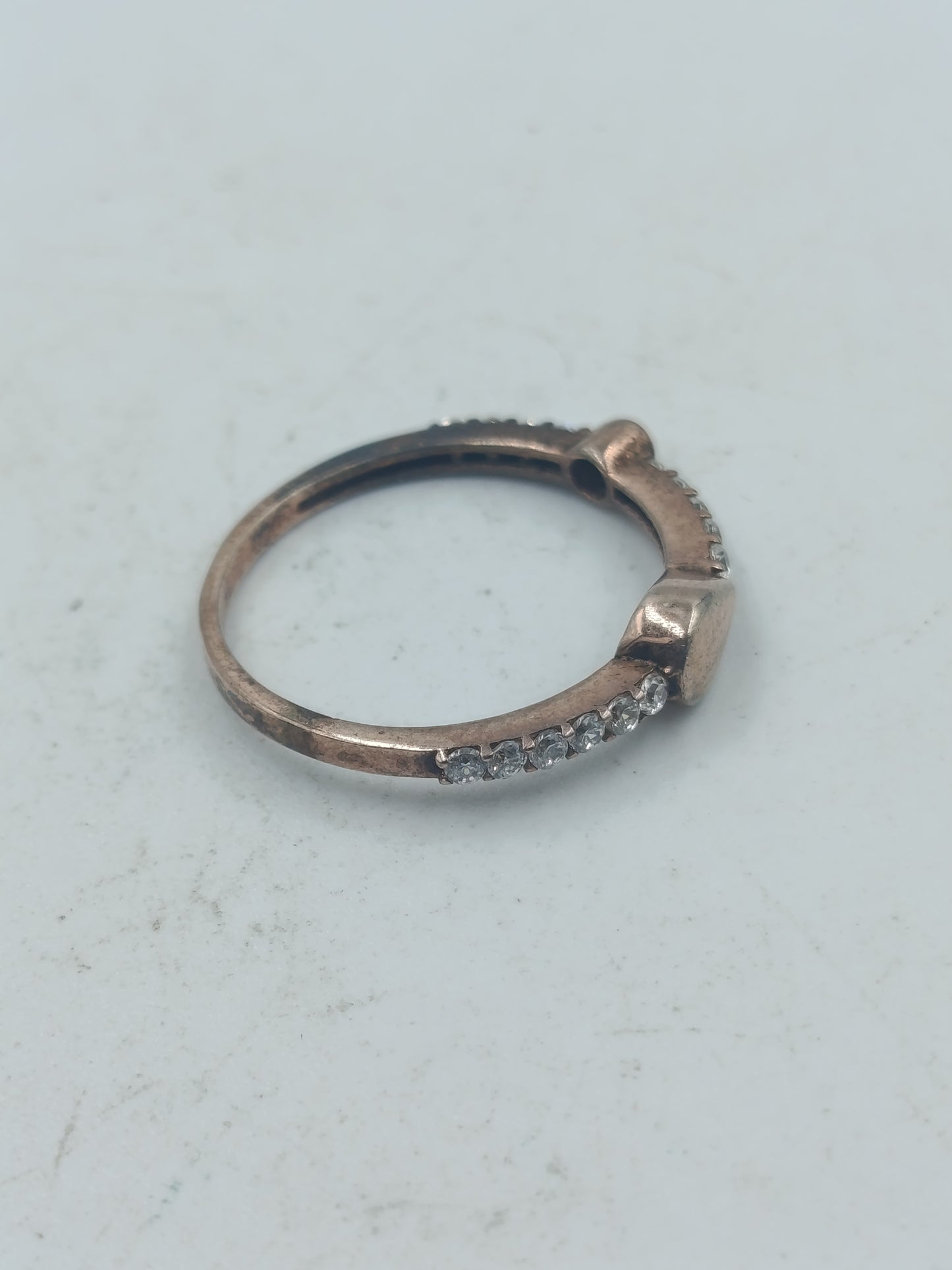 925 Silber Rosé Damenring mit Zirkonia Elegant Fein