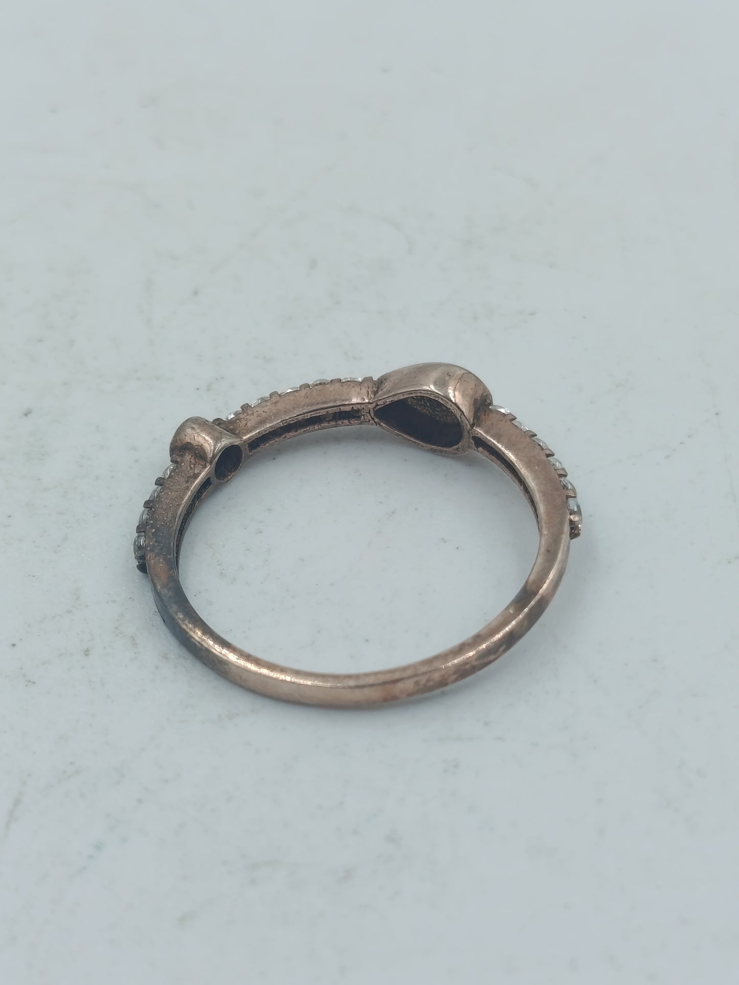 925 Silber Rosé Damenring mit Zirkonia Elegant Fein