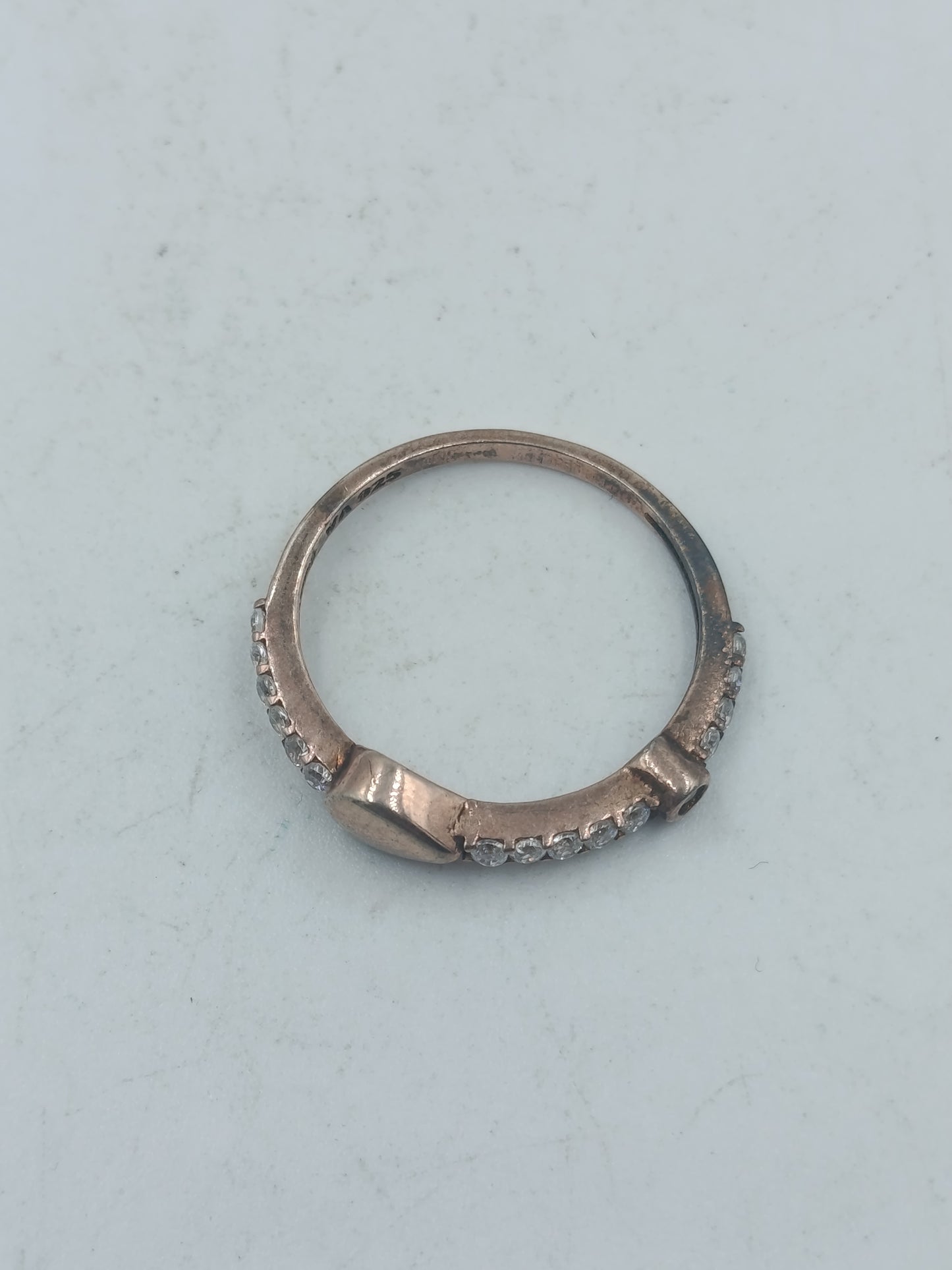 925 Silber Rosé Damenring mit Zirkonia Elegant Fein