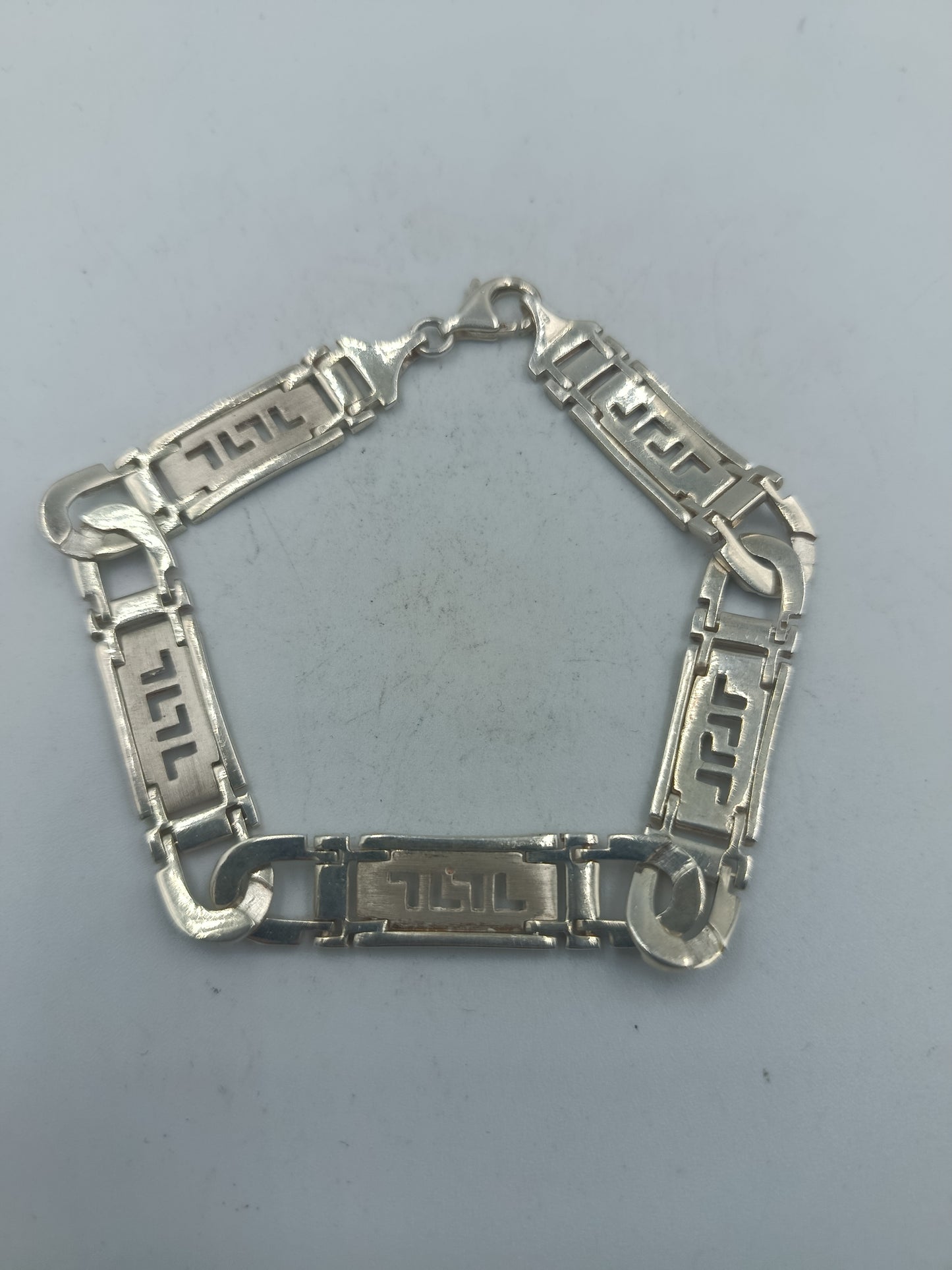 925 Silber Herrenarmband Gliederarmband Modern Gravurdesign