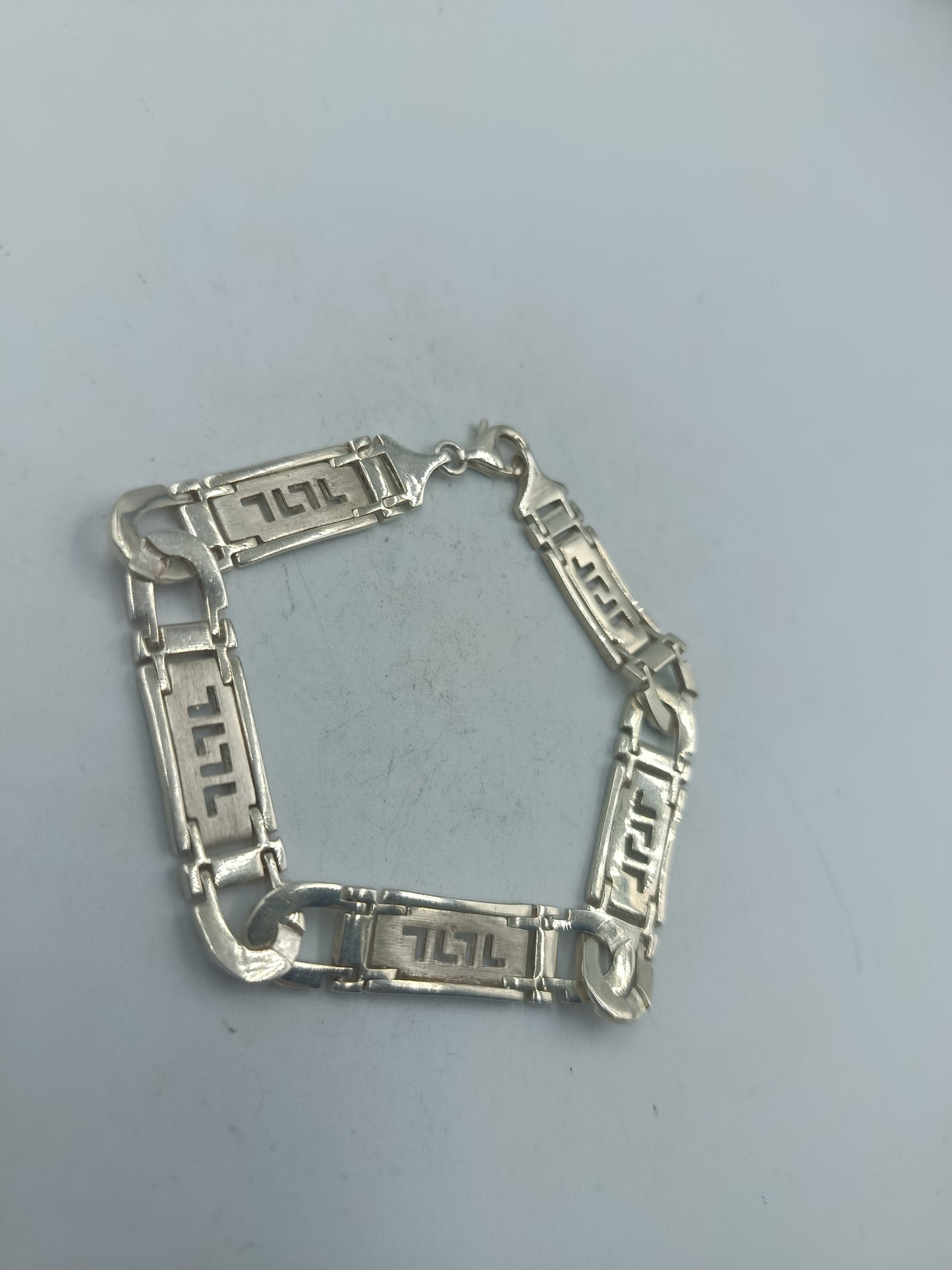 925 Silber Herrenarmband Gliederarmband Modern Gravurdesign