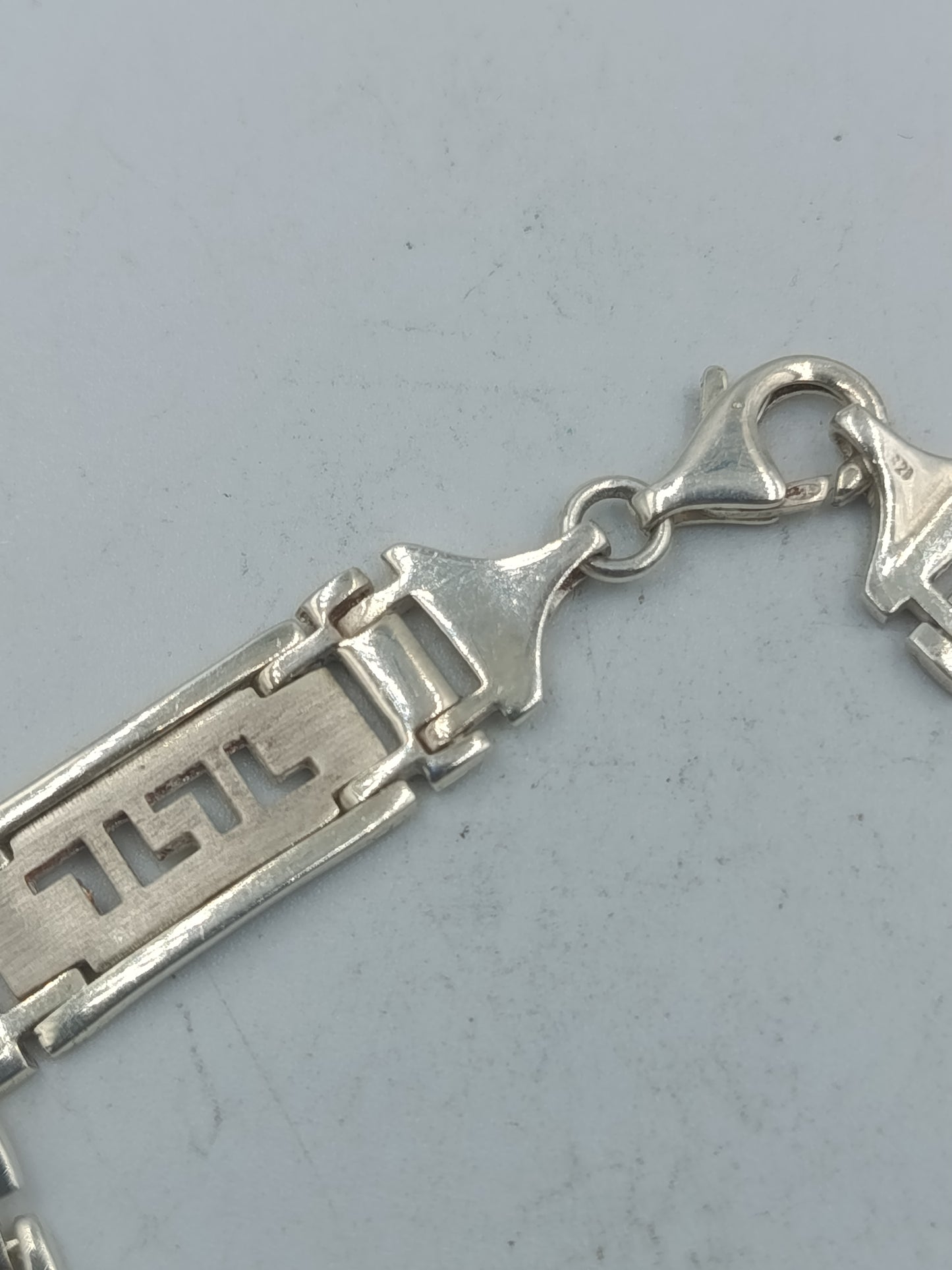 925 Silber Herrenarmband Gliederarmband Modern Gravurdesign