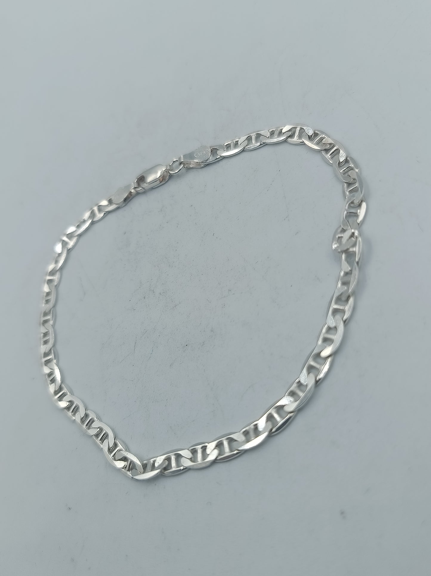 925 Silber Armband Figaro 22cm Klassisch Unisex