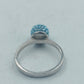 925 Silber Ring Blau Kristallkugel Funkelnd Modern Gr55
