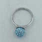 925 Silber Ring Blau Kristallkugel Funkelnd Modern Gr55