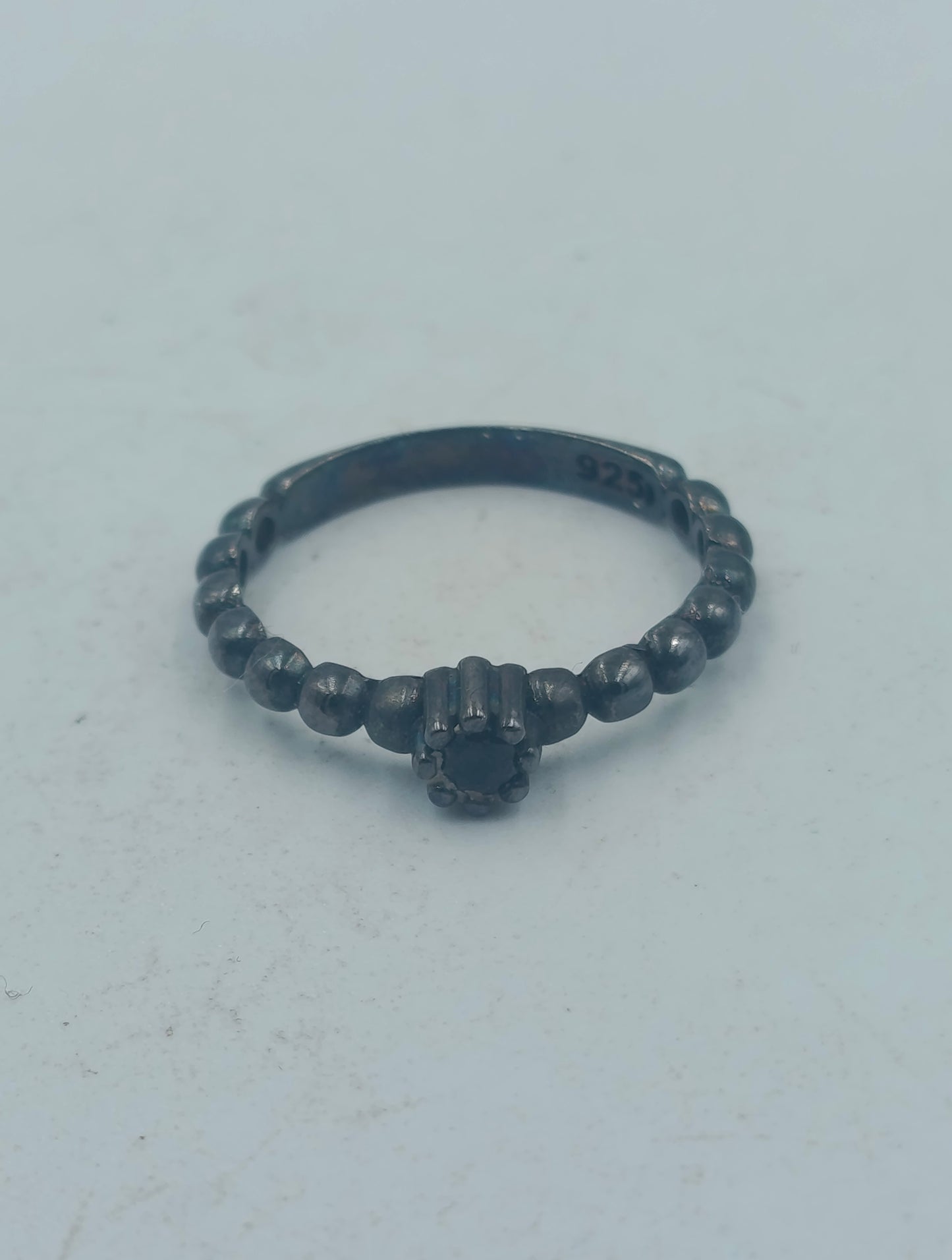 925 Silber Ring oxidiert Gr55 Vintage Design