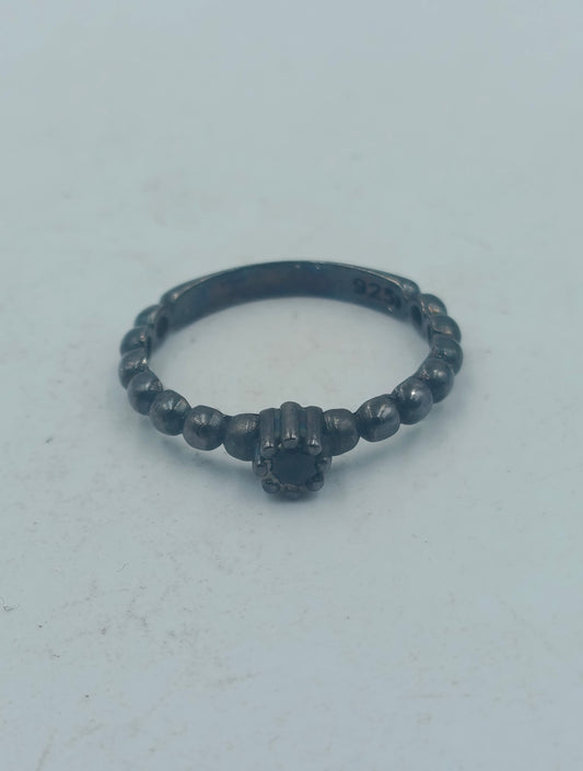 925 Silber Ring oxidiert Gr55 Vintage Design