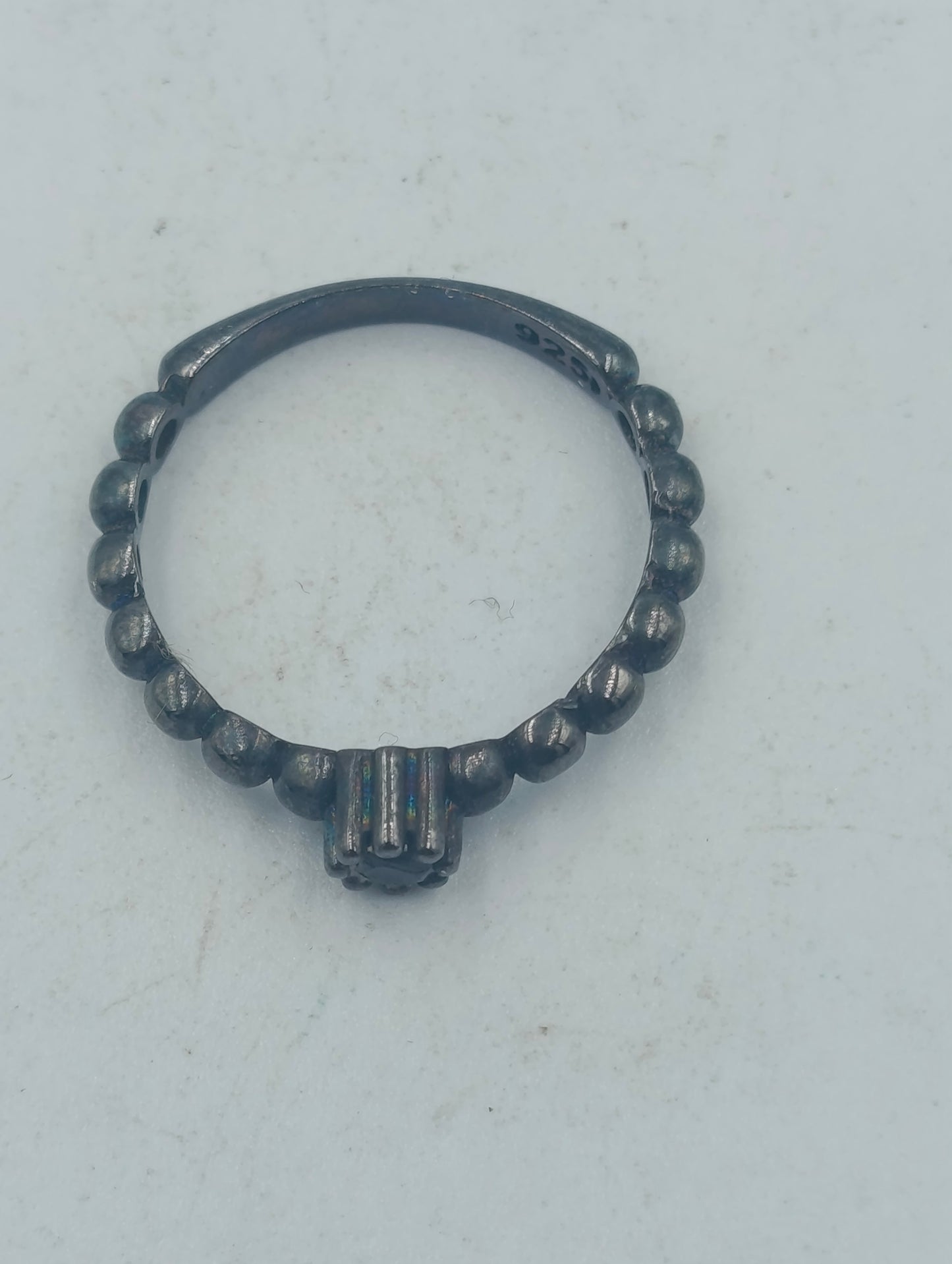 925 Silber Ring oxidiert Gr55 Vintage Design