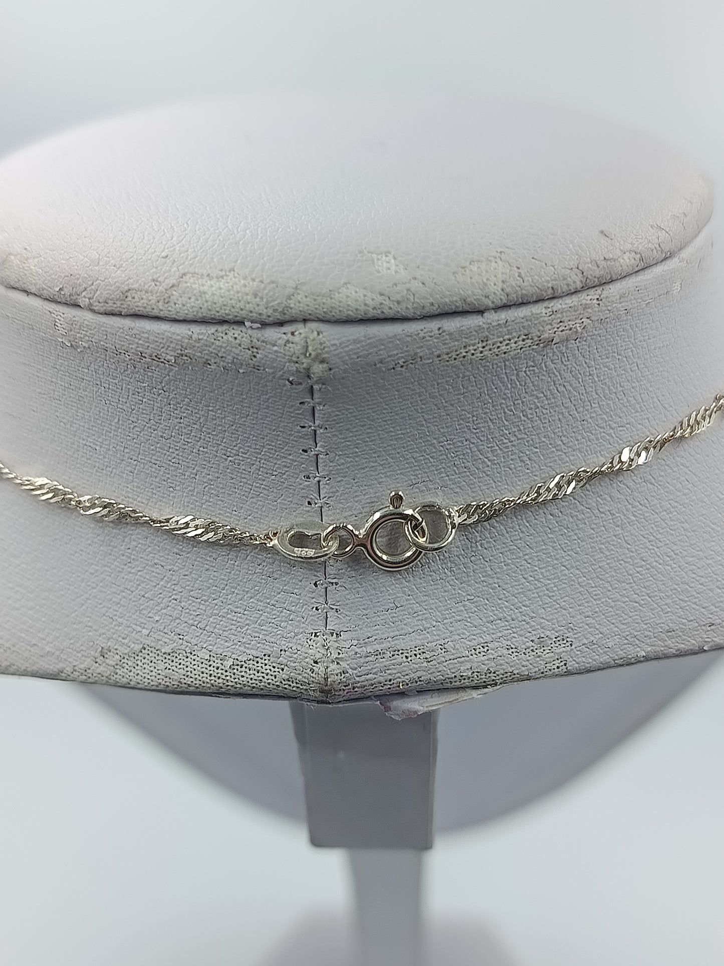 925 Silber Halskette mit grünem Herzstein und Zirkonia