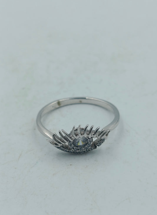 925 Silber Ring mit Auge-Design und Zirkonia