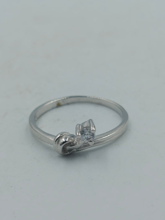 925 Silber Ring Kristall Solitär eleganter Damenring