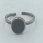 925 Silber Ring mit schwarzem Stein verstellbar elegant schlicht