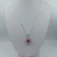 925 Silber Halskette mit rotem Stein und Zirkonia