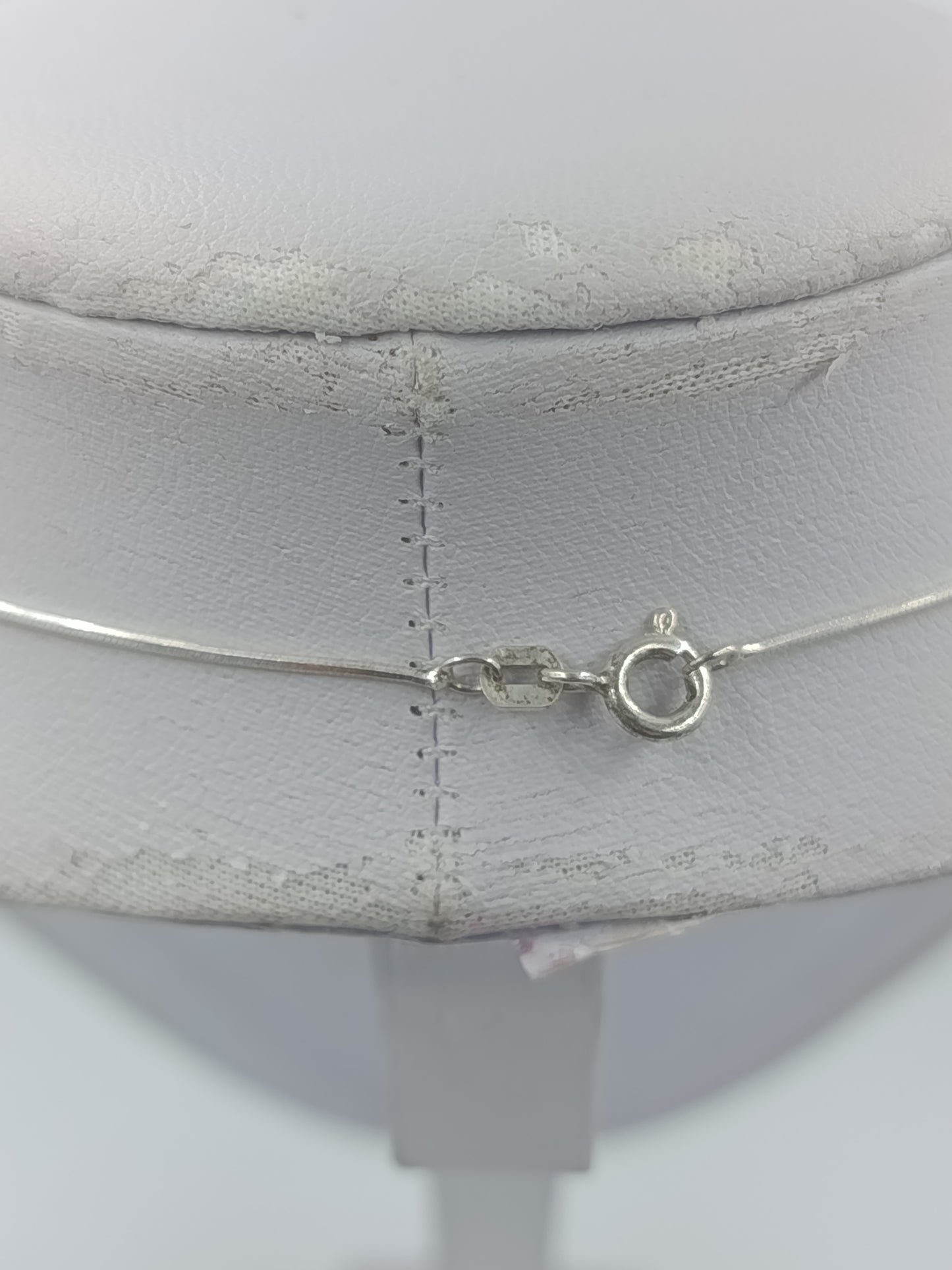 925 Silber Halskette mit rotem Stein und Zirkonia