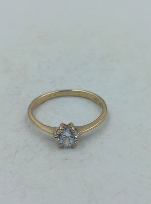 925 Silber Ring vergoldet mit funkelnden klarem Stein