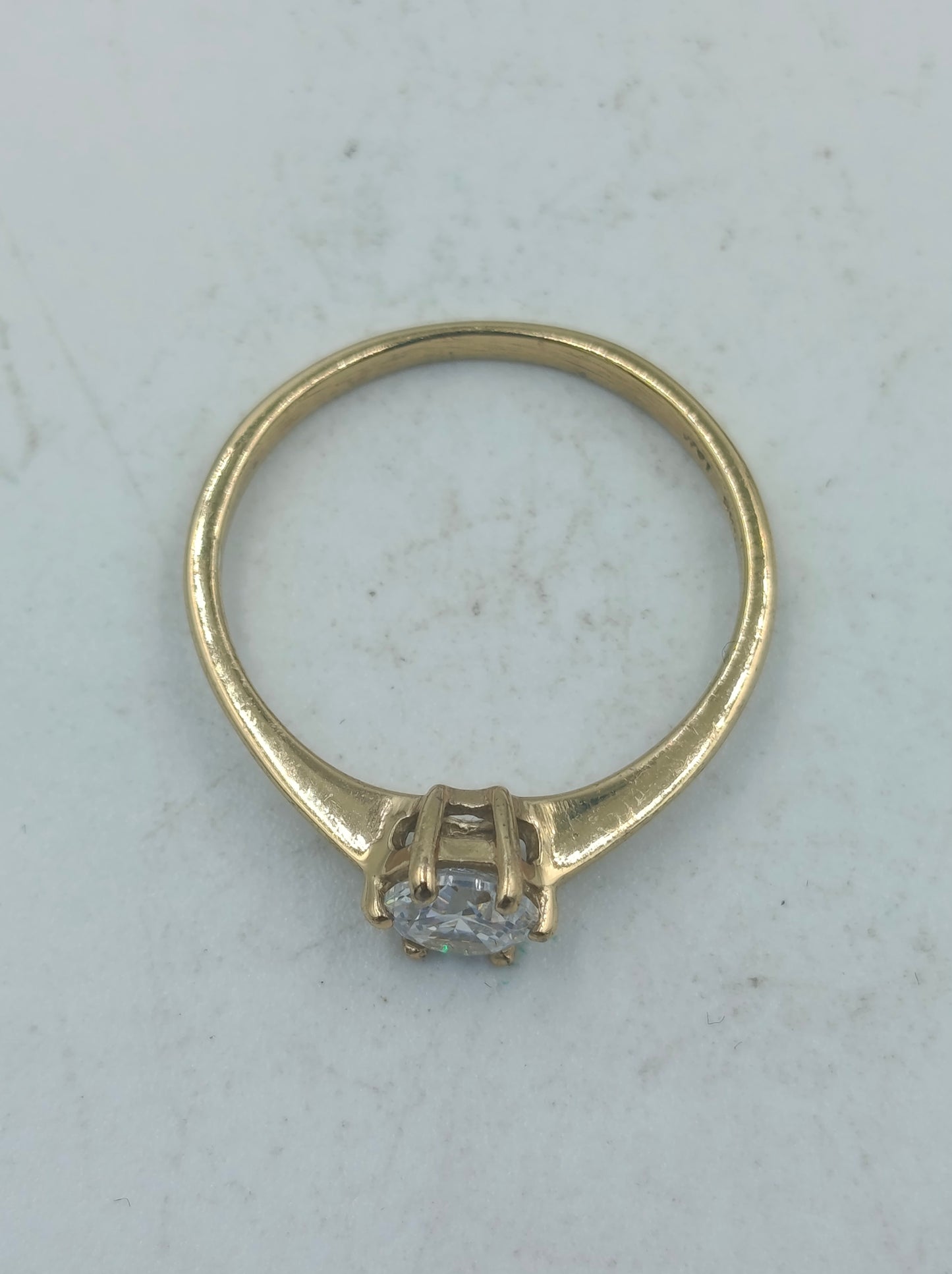 925 Silber Ring vergoldet mit funkelnden klarem Stein