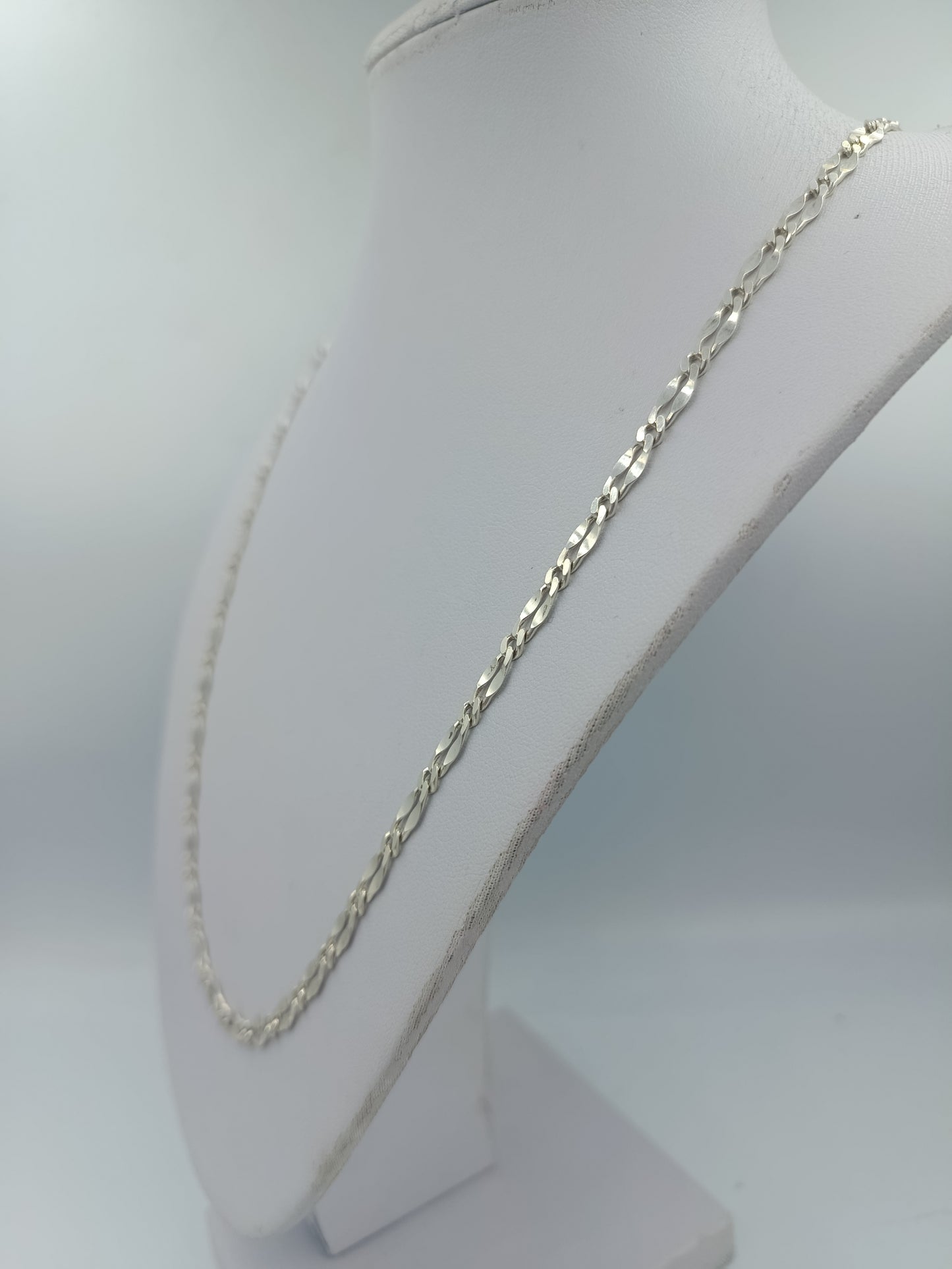 925 Silber Halskette Figaro 55cm Glanz Silberkette