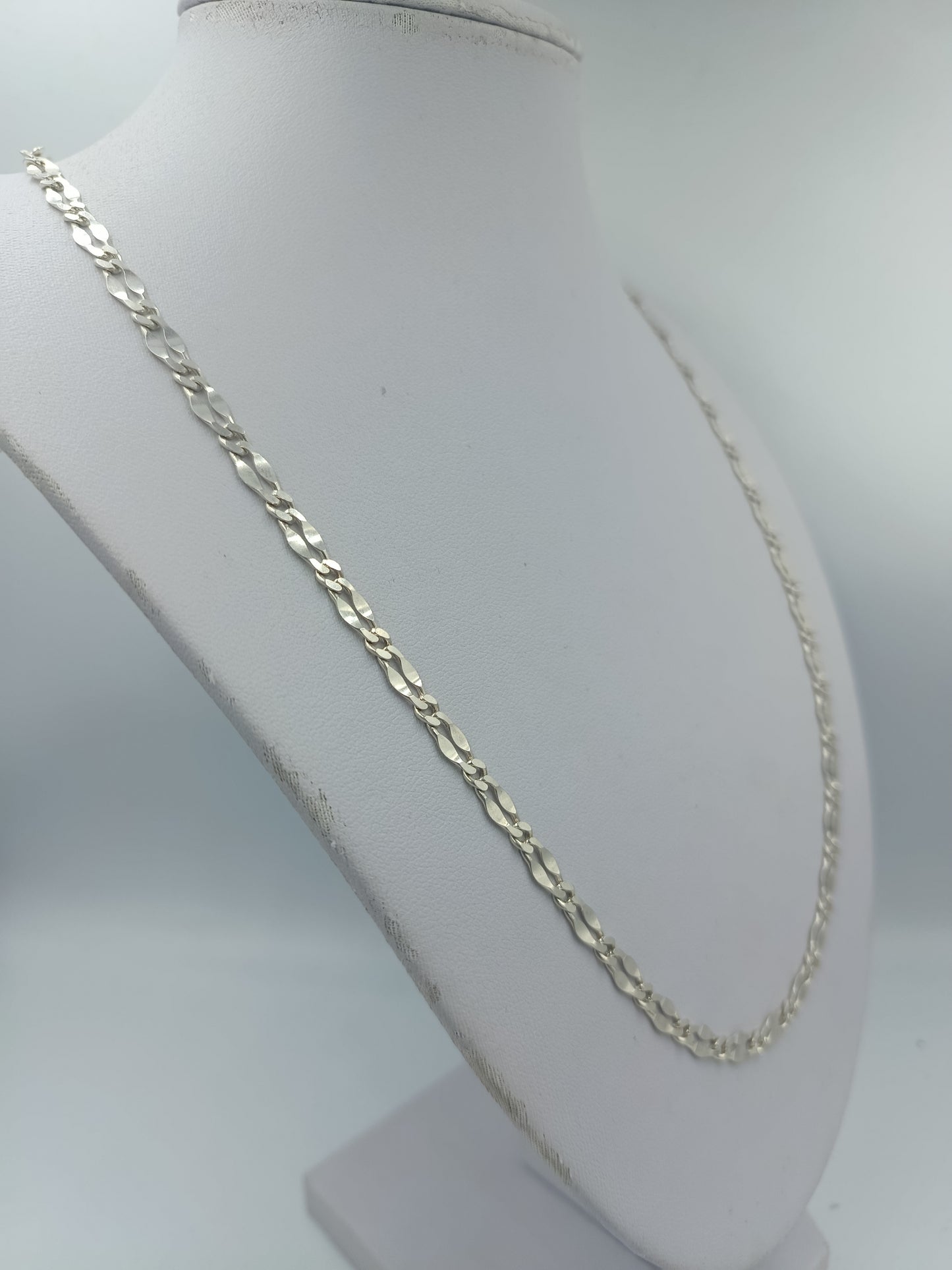 925 Silber Halskette Figaro 55cm Glanz Silberkette