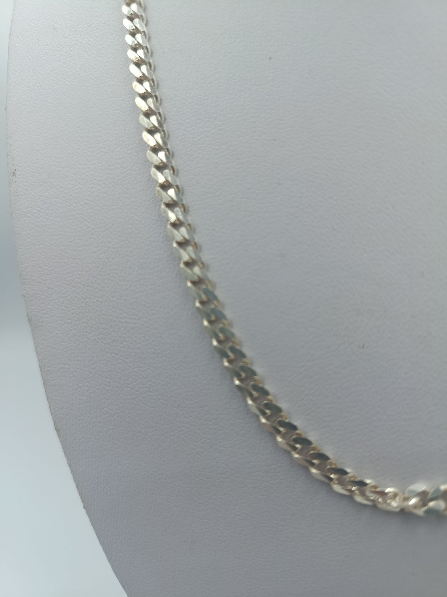 925 Silber Halskette im Flachpanzerdesign, 64 cm