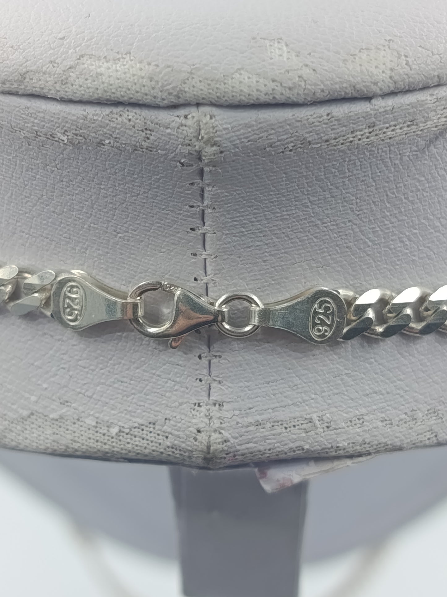 925 Silber Halskette im Flachpanzerdesign, 64 cm