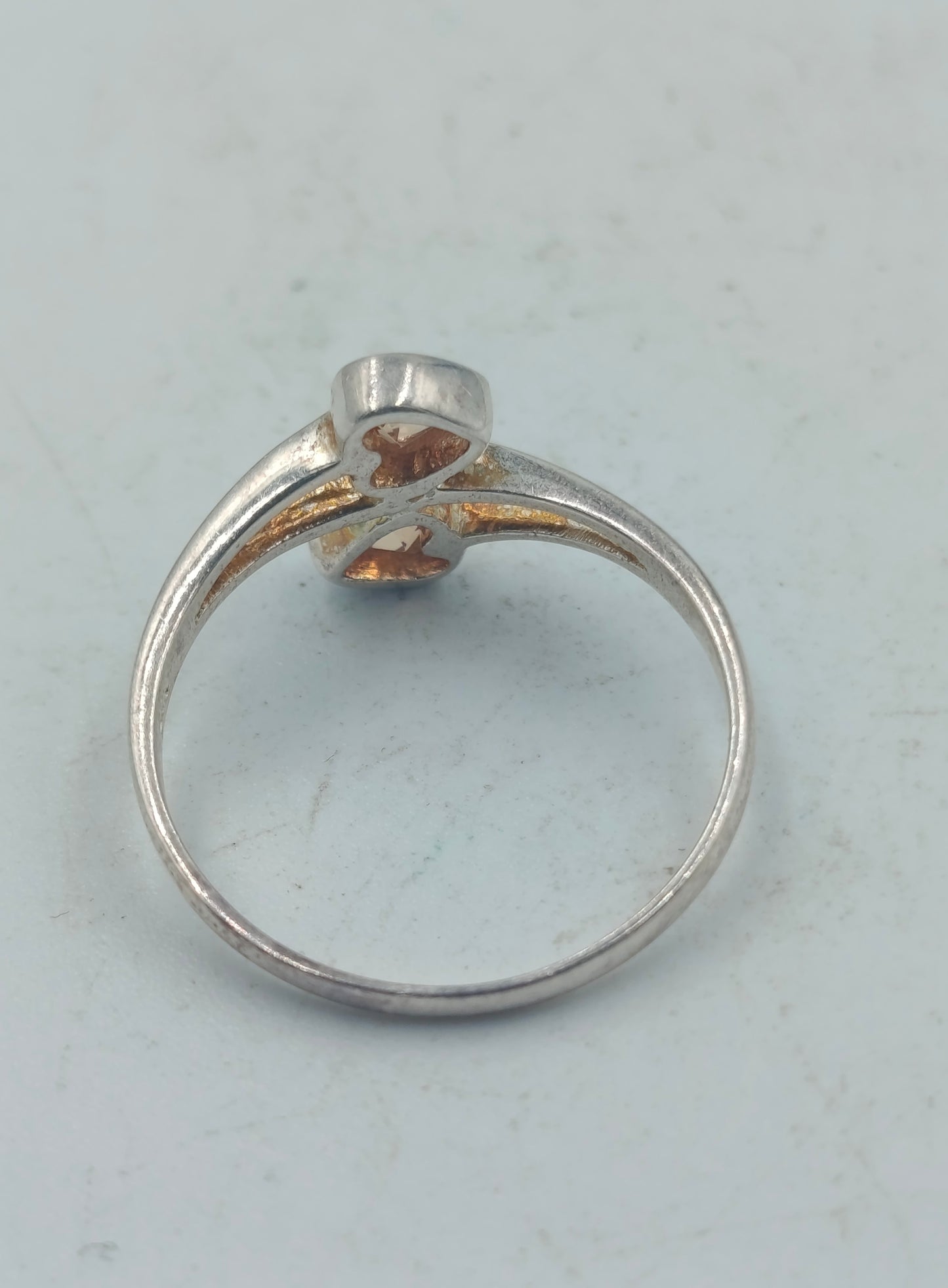 925 Silber Ring mit zwei braunen Herz Steinen