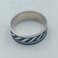 925 Silber Ring mit schwarz silbernem Muster Gr65