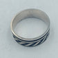 925 Silber Ring mit schwarz silbernem Muster Gr65